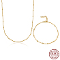 925 Sterling Silver Jewelry Set, Satellite Chain Necklaces & Bracelet