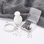 200Pcs 304 Stainless Steel Stud Earring Settings, Flat Pad Earring Post, with 400Pcs Plastic Ear Nuts