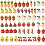 18 шт 18 стили подвески из сплава эмали, золотой свет, фрукты