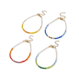 Bracelet en perles de verre couleur bonbon pour femme