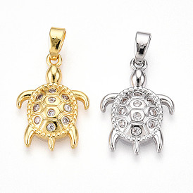 Латунные микро проложить кубического циркония подвески, без кадмия и без свинца, прелести черепахи