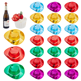 24шт. 6 стилей пластиковых шляпок-фасинаторов для куклы, ковбойской шляпе