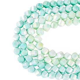 2 нити 2 цвета гальванизированные стеклянные бусины с защитой от потускнения, имитация драгоценных камней, твист, с покрытием AB цвета, граненые, два тона