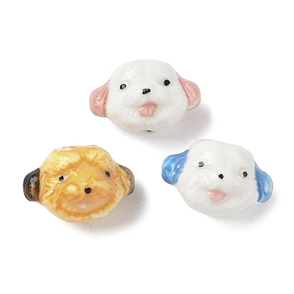 Фарфоровые бусины ручной работы, яркие глазированный фарфор, собака