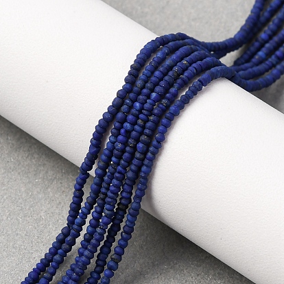 Нитки бусины из натурального ляписа-лазури, рондель