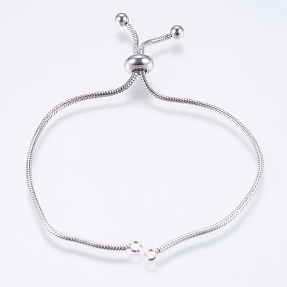 Adjustable 304 Stainless Steel Bracelet Making, Slider Bracelets