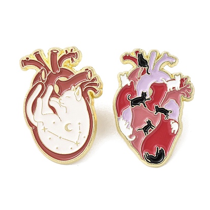 Сердечки эмалевые булавки, булавки для лацканов из сплава для одежды рюкзака, золотые