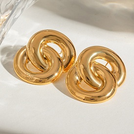 304 из нержавеющей стали серьги, пересечение круга