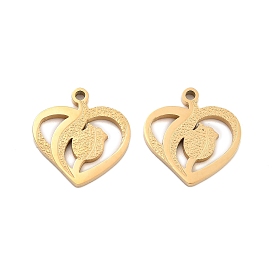 Ионное покрытие (ip) 304 подвески из нержавеющей стали, сердце с подвеской тюльпан