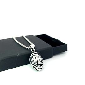 Мужские ожерелья из нержавеющей стали с подвеской в виде регби для спортивных фанатов