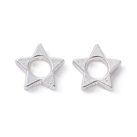 Alloy Hollow Spacer Beads, Long-Lasting Plated, Star Shape