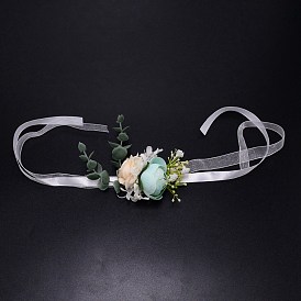 Silk Wrist, with Plastic Imitation Flower, for Wedding, Party Decorations