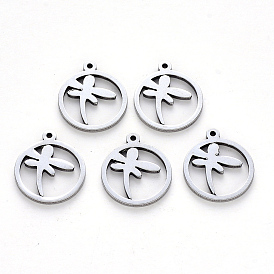 304 подвески из нержавеющей стали, лазерная резка, кольцо с стрекоза