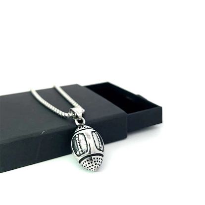 Мужские ожерелья из нержавеющей стали с подвеской в виде регби для спортивных фанатов