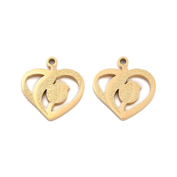 Ионное покрытие (ip) 304 подвески из нержавеющей стали, сердце с подвеской тюльпан