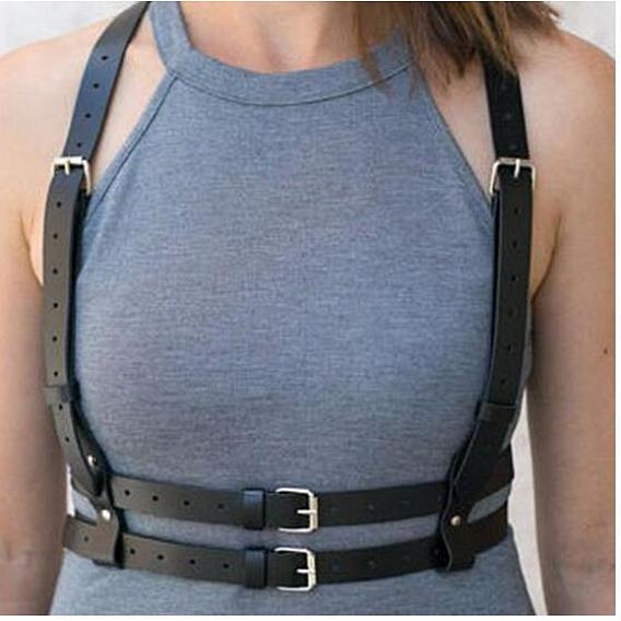 Регулируемые цепочки для талии из искусственной кожи с кольцами из сплава платинового тона