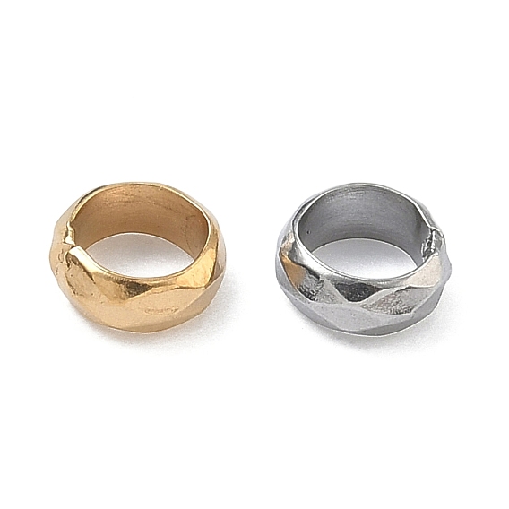 304 из нержавеющей стали европейские шарики, бусины с большим отверстием, рондель, ионное покрытие (ip)