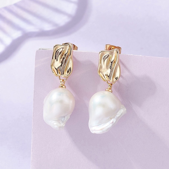 Самородки натурального барочного жемчуга, серьги-подвески с жемчугом кеши, С 304 результатами из нержавеющей стали