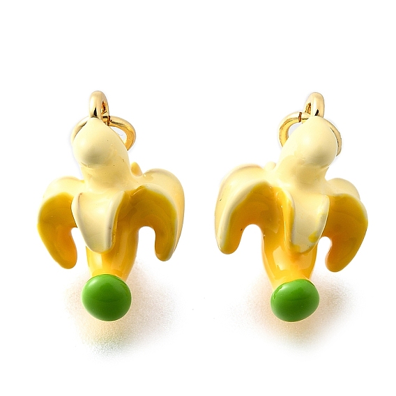 Латунь эмаль подвески, с целью перехода в кольце, банановый шарм, без кадмия и без свинца, стойки покрытие, долговечный