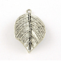 Сплавочные подвески тибетского стиля, лист, без кадмия и без свинца, 33x19.5x4 мм, Отверстие : 2 мм , около 380 шт / 1000 г