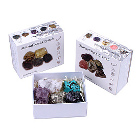 Natural crystal ore mineral raw stone geology popular science teaching gift box set