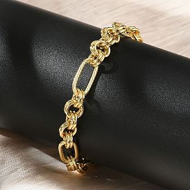 Латунные цепи фигаро браслеты для женщин мужчин, долговечный, стойки покрытие, без кадмия и без свинца