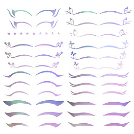 8шт 8 стили лазерные наклейки татуировки глаз, тени для век наклейки