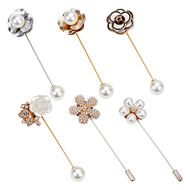 6шт 6 стили брошь булавки сплава, цветок, cmолой
