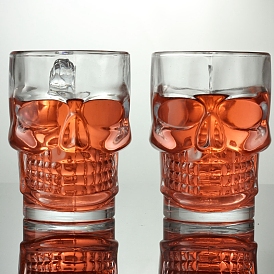 Halloween Glass 3D Skull Head Cup, for Coffe, Tea, Wine Home Decorations Birthday Gift