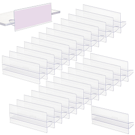 PVC Label Holders, Shelf Price Tag Holder, for Pantry Retail Merchandise Shopping Mall, Rectangle