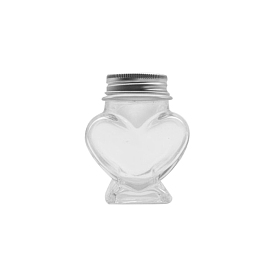 Bouteille en verre de coeur pour les conteneurs de perles, avec bouchon en aluminium, souhaitant bouteille