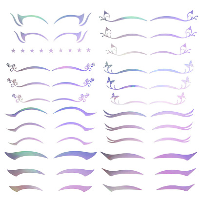 8шт 8 стили лазерные наклейки татуировки глаз, тени для век наклейки