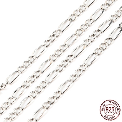 925 Sterling Silver Figaro Chains, Soldered