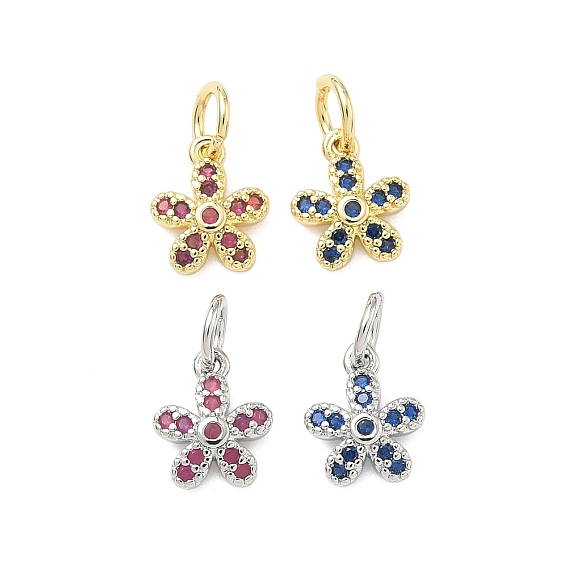 Латунные микро проложить кубического циркония прелести, цветок, с целью перехода в кольце, без кадмия и без свинца, стойки покрытие, долговечный