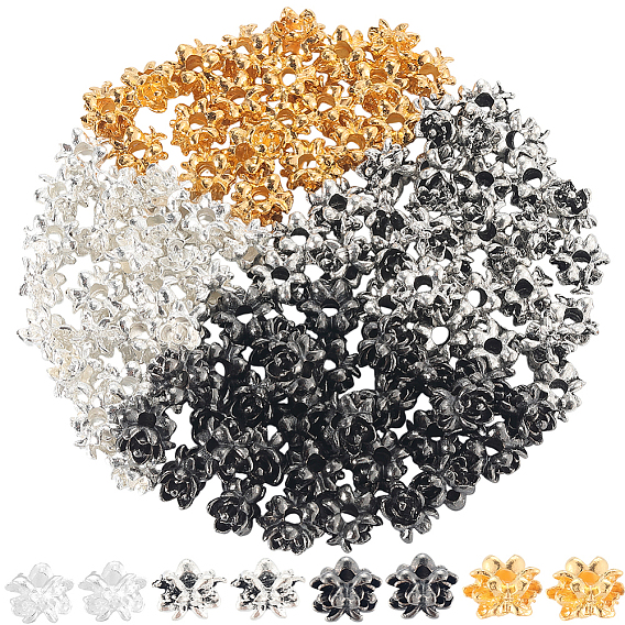 120шт 4 цвета сплава разделительные бусины, цветок