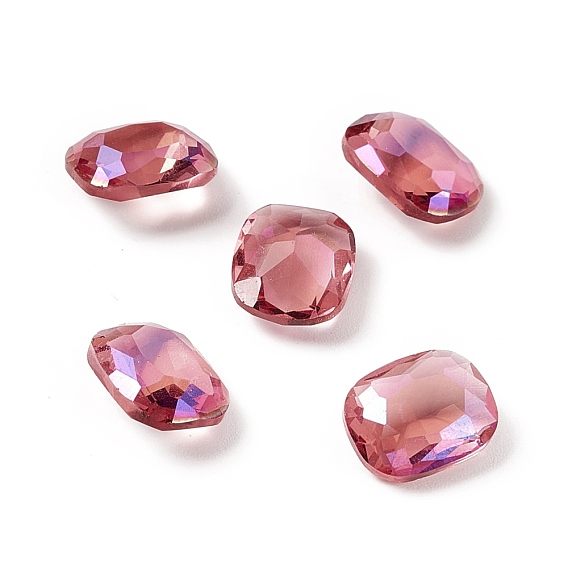 K9 Glass Rhinestone Cabochons, Pointed Back, Rectangle Octagon