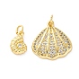 Латунные микро проложить кубического циркония подвески, без кадмия и без свинца, прелести раковины, с целью перехода в кольце, реальный 16 k позолоченный