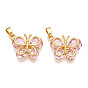 Латунные микро проложить кубического циркония подвески, без кадмия и без свинца, бабочки прелести