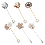 6шт 6 стили брошь булавки сплава, цветок, cmолой
