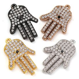 Стойка металлическая латунная микропрофилированная кубическая циркония подвески, без кадмия и без свинца, долговечный, хамса рука