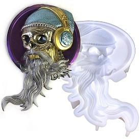 Хэллоуин череп для прослушивания музыки украшение для дисплея «сделай сам» силиконовые формы, формы для литья смолы, для изготовления изделий из уф-смолы и эпоксидной смолы