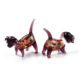 Handmade Lampwork Home Decorations, 3D Dog Ornaments for Gift