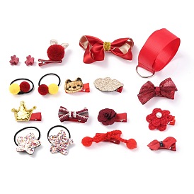 18Pcs Baby Girls Hair Accessories Set, Baby Hair Clips, Hair Ponytail Holder, Bow Elastic Hair Bands Etc