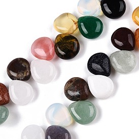 Bolas de Piedras Preciosas mixta naturales hebras, lágrima, superior perforado