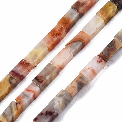 Natural Crazy Agate Beads Strands, Cuboid