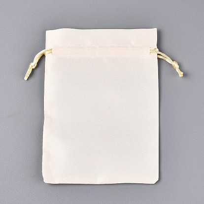 Атласные сумки на шнурке, прямоугольные, подарочная упаковка ювелирных изделий мешок для сережек упаковка браслета