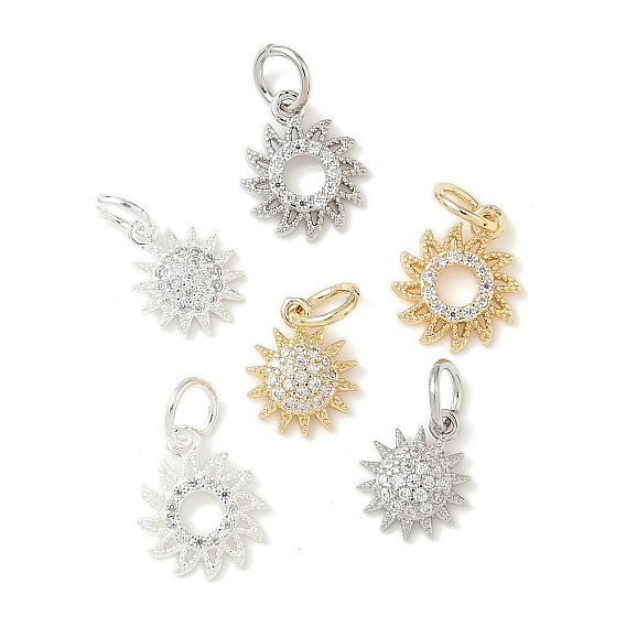 Латунные микро проложить кубического циркония подвески, солнечные чары, стойки покрытие, долговечный, с целью перехода в кольце