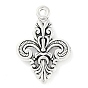 Тибетском стиле сплава цветочные кулоны, геральдическая лилия, без свинца и без кадмия, 24x16x4 мм, отверстие : 2.5 мм, Около 230 шт / 500 г