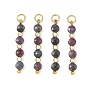 Natural Red Corundum/Ruby and Sapphire Pendants, Faceted Flat Round Bead Charms