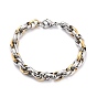 304 bracelet chaîne en acier inoxydable pour hommes femmes, bracelet bicolore